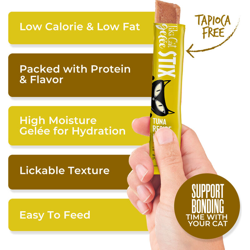 Tiki Cat Gelee Stix Lickable Cat Treats, Tuna, 0.5-oz, 6-pack image number null