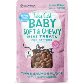 Tiki Cat Baby Soft & Chewy Mini Cat Treats, Tuna & Salmon, 2-oz