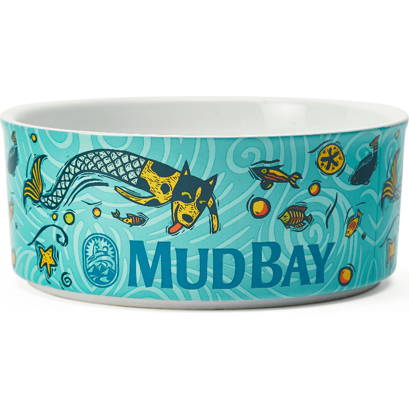 Mud Bay Round Dog Bowl, Salish Sea, 7-in, 5.5-cups image number null