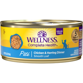 Wellness Complete Health Grain-Free Canned Cat Food, Pate, Chicken & Herring, 5.5-oz