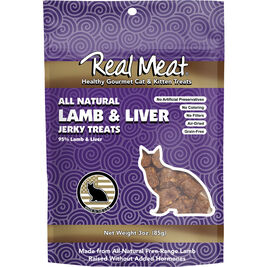The Real Meat Company Jerky Cat Treats, Lamb & Lamb Liver, 3-oz