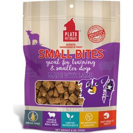 Plato Small Bites Dog Training Treats, Lamb, 6-oz