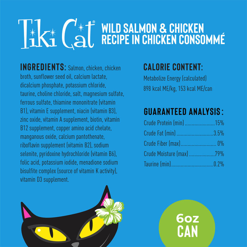 Tiki Cat Luau Canned Cat Food, Wild Salmon & Chicken, 6-oz image number null