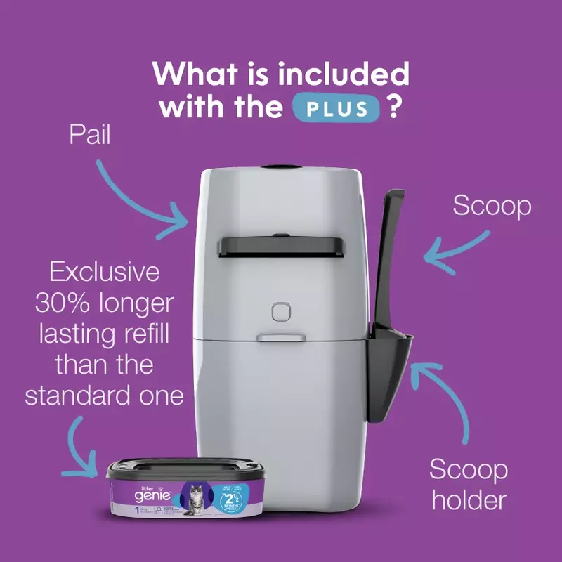 Litter Genie Plus Cat Litter Disposal System, Silver image number null
