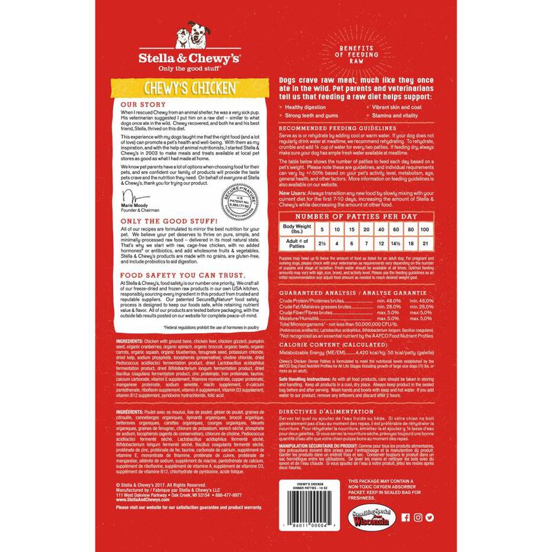 Stella & Chewy's Dinner Patties Raw Freeze-Dried Dog Food, Chewy's Chicken image number null