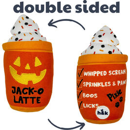 Huxley & Kent Halloween Power Plush Dog Toy, Jack-O-Latte
