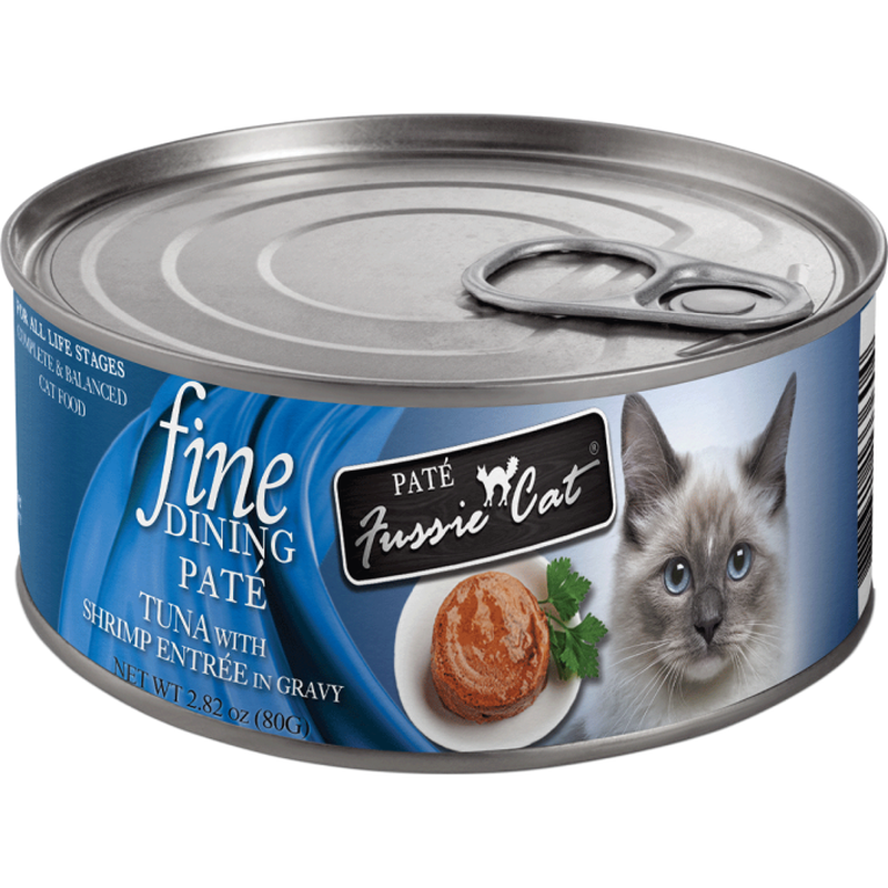 Fussie Cat Fine Dining Pate Canned Cat Food, Tuna & Shrimp, 2.82-oz image number null