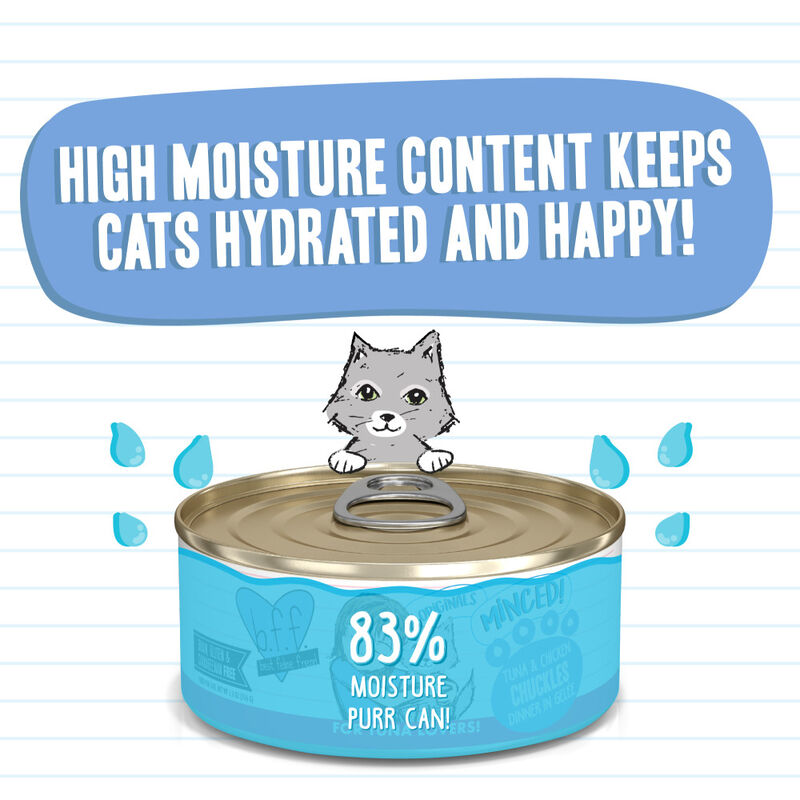 B.F.F. Best Feline Friend Originals Minced! Canned Cat Food, Tuna & Chicken Chuckles, 5.5-oz image number null