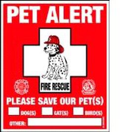 Pet Alert - 2 Decal Window Clings