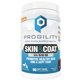 Nootie Progility Skin & Coat with Krill Oil Supplemental Dog Chews, 90-ct
