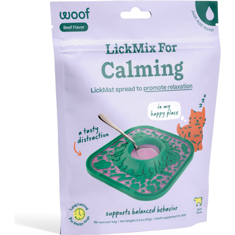 Woof LickMix Spread & Pet Meal Topper, Calming, Beef, 5.5-oz image number null