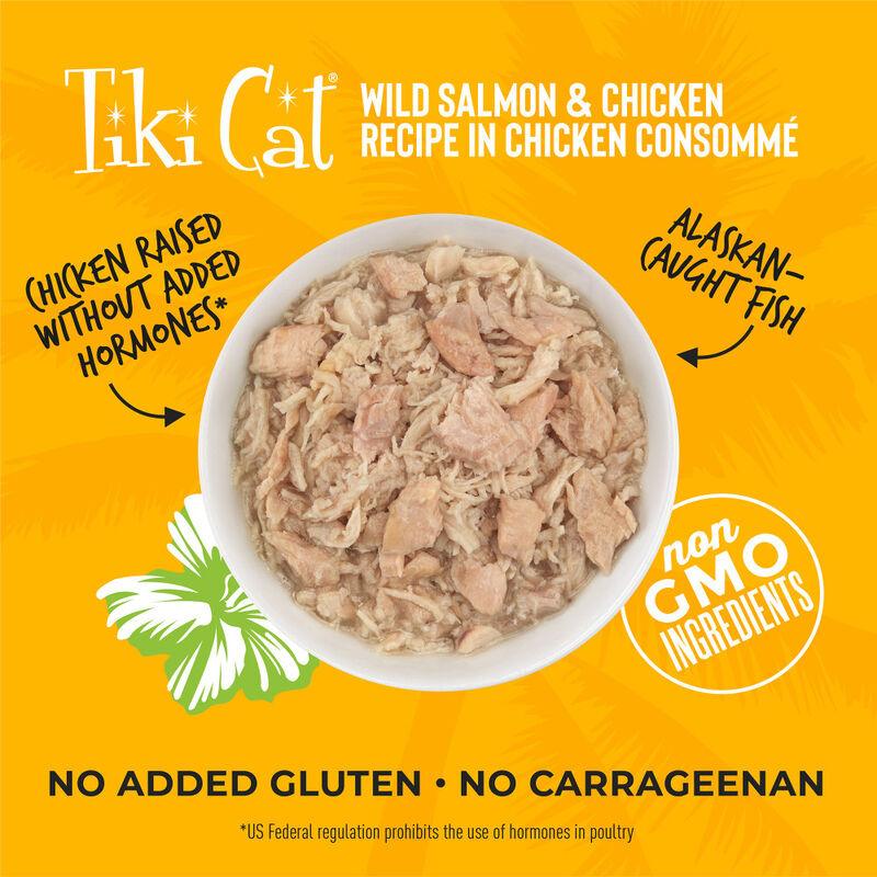Tiki Cat Luau Canned Cat Food, Wild Salmon & Chicken, 6-oz image number null