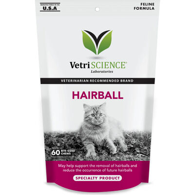 VetriScience Hairball Soft Chews Cat Supplement, 60-count