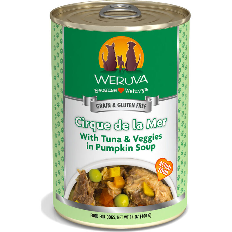 Weruva Classic Canned Dog Food, Cirque De La Mer, Tuna Veggies & Pumpkin Soup, 14-oz image number null