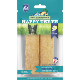 Himalayan Dog Chew Happy Teeth Himalayan Cheese Flavor Dental Dog Treat, 2 piece, Large