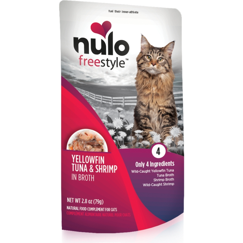 Mud Bay Buy Nulo Freestyle Grain Free Wet Cat Food Topper Yellowfin Tuna Shrimp 2.8 oz for USD 1.99 MudBay
