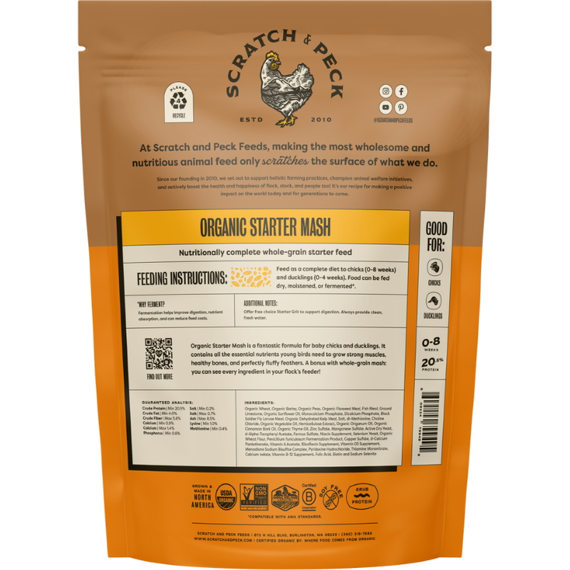 Scratch and Peck Feeds Organic Chicken & Duck Feed, Starter Mash