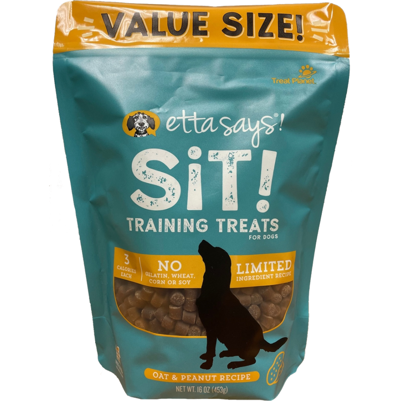 Etta Says! Sit! Dog Training Treats, Peanut Butter, 16-oz image number null