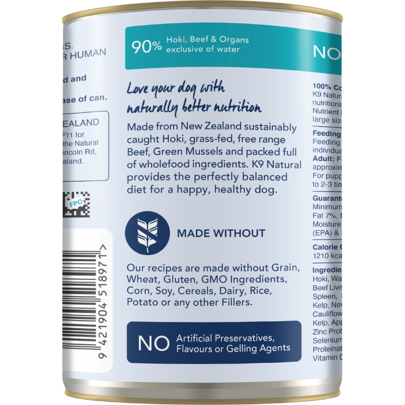 K9 natural on sale canned dog food