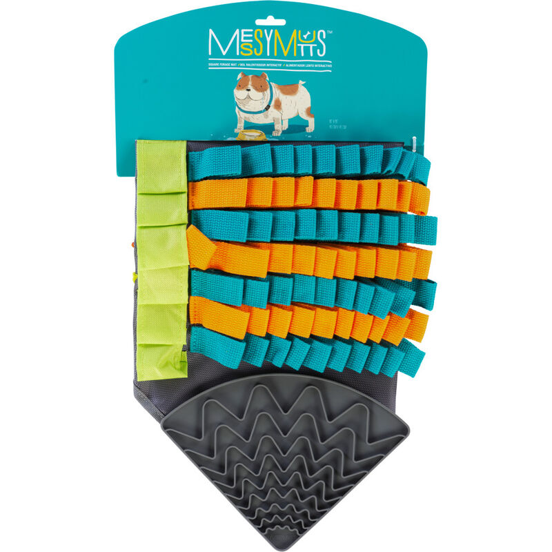 Messy Mutts Square Forage Mat with Lick Mat, 16-in x 16-in image number null