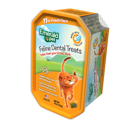 Emerald Pet Feline Dental Treats with Chicken Cat Treats, 11-oz