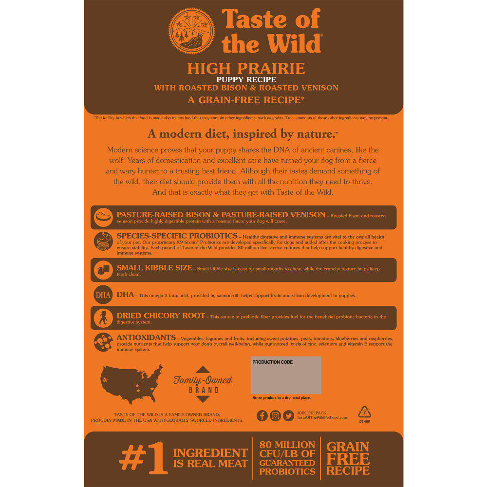 Taste of the wild 2025 grain free dog food