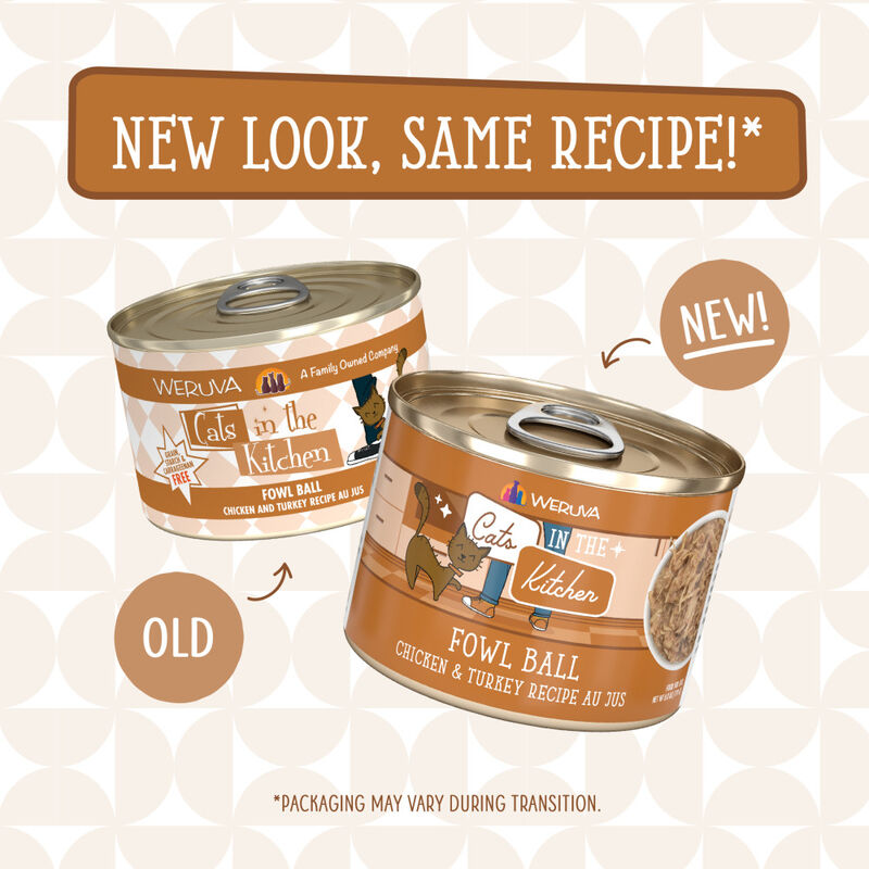 Cats in the Kitchen Originals Canned Cat Food, Fowl Ball, Chicken & Turkey, 6-oz image number null