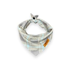 Mud Bay Dog & Cat Bandana, Flannel Plaid Gray