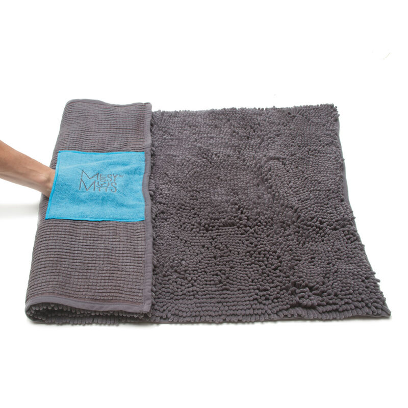 Mud Bay, Buy Messy Mutts Microfiber Drying Mat & Towel with Hand Pockets,  Cool Grey, Small for USD 39.99
