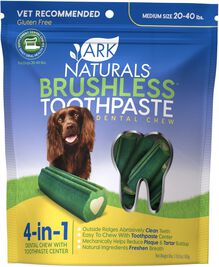 Ark Naturals Brushless Toothpaste Dog Dental Chews, Medium, 18-oz
