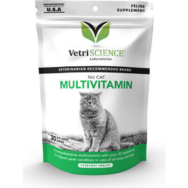 VetriScience Nu Cat Multivitamin Soft Chews Cat Supplement, 30-count
