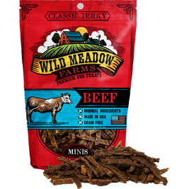Wild Meadow Farms Classic Jerky Minis Dog Treats, Beef, 3.5-oz