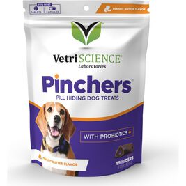 VetriScience Pinchers Pill-Hiding Dog Treats, Peanut Butter, 45-count
