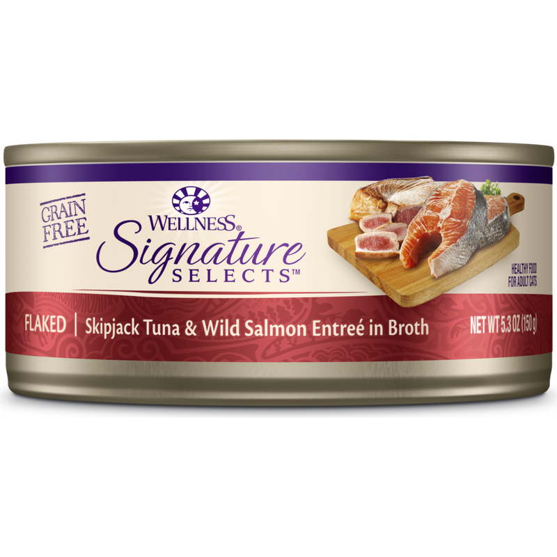 Wellness signature selects flaked skipjack tuna with wild hotsell salmon