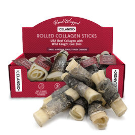 Icelandic+ Dog Chew Treat, Beef Collagen Wrapped With Cod Skin, 4-in