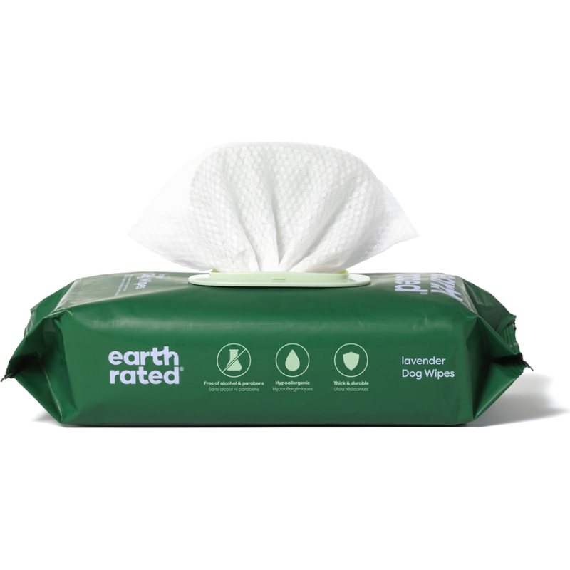 Earth Rated Compostable Pet Grooming Wipes, Lavender, 100-count image number null