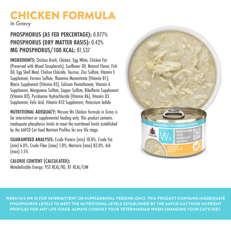 Weruva Wx Canned Cat Food, Chicken in Gravy, 3-oz image number null