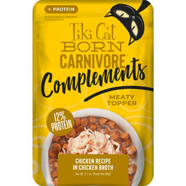 Tiki Cat Born Carnivore Complements Wet Cat Food Topper, Chicken, 2.1-oz