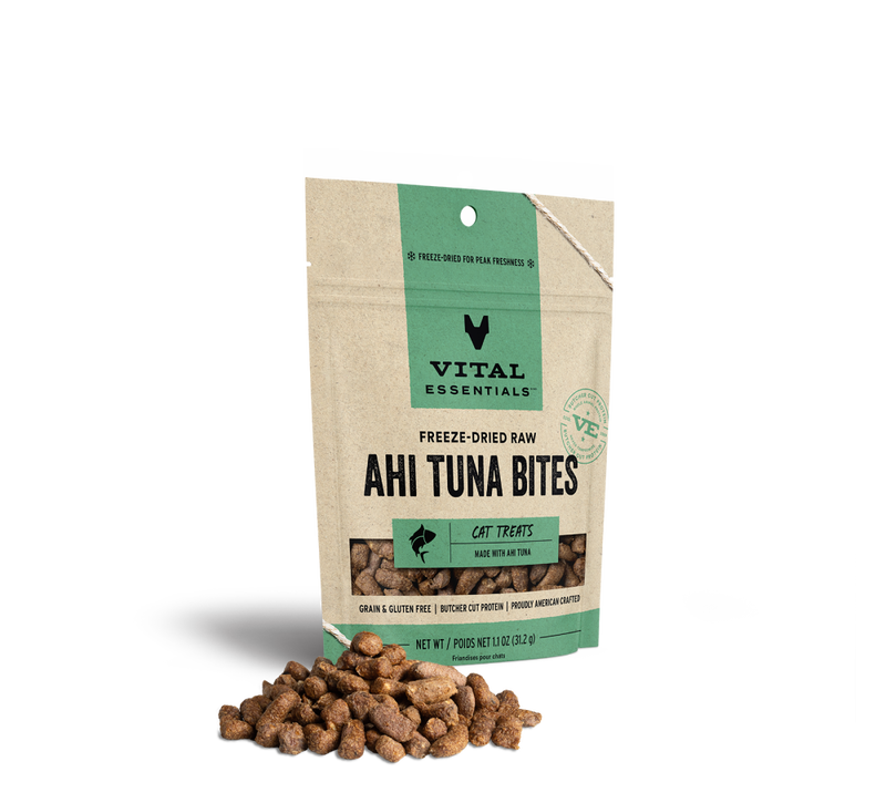 Vital Essentials Raw Freeze-Dried Cat Treats, Ahi Tuna Bites, 1.1-oz