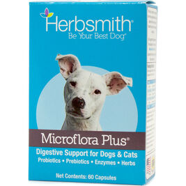 Herbsmith Microflora Plus Digestive Support Capsules Dog & Cat Supplement, 60-count