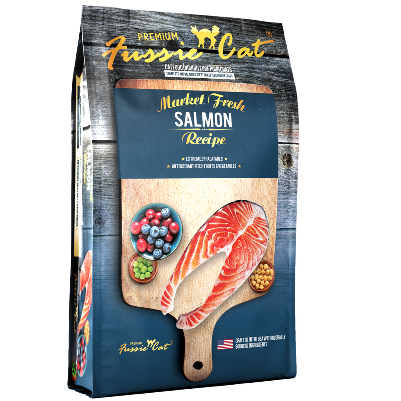 Salmon dry cat food top