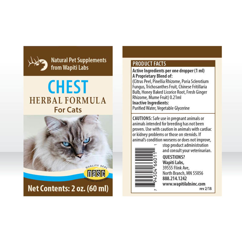 Wapiti Labs Chest Respiratory Function Herbal Cat Supplement, 2-oz image number null