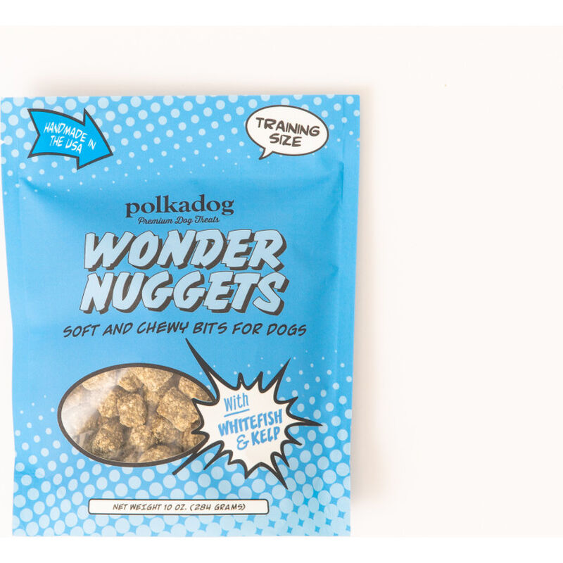 Polka Dog Wonder Nuggets Soft and Chewy Dog Training Treats, Whitefish & Kelp, 10-oz image number null