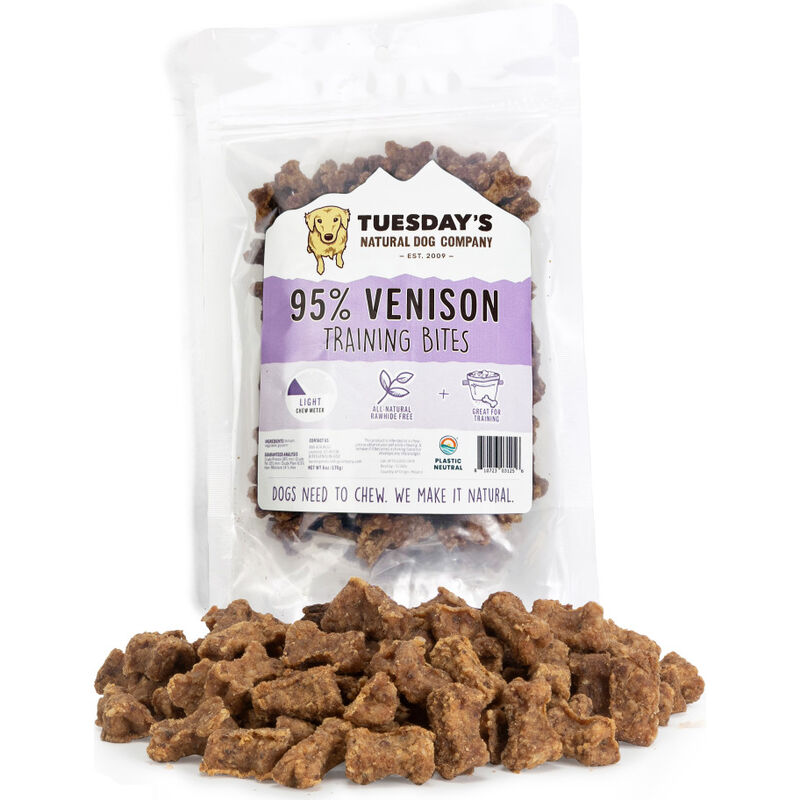 Tuesday's Natural Dog Company Dog Training Treats, Venison, 6-oz image number null