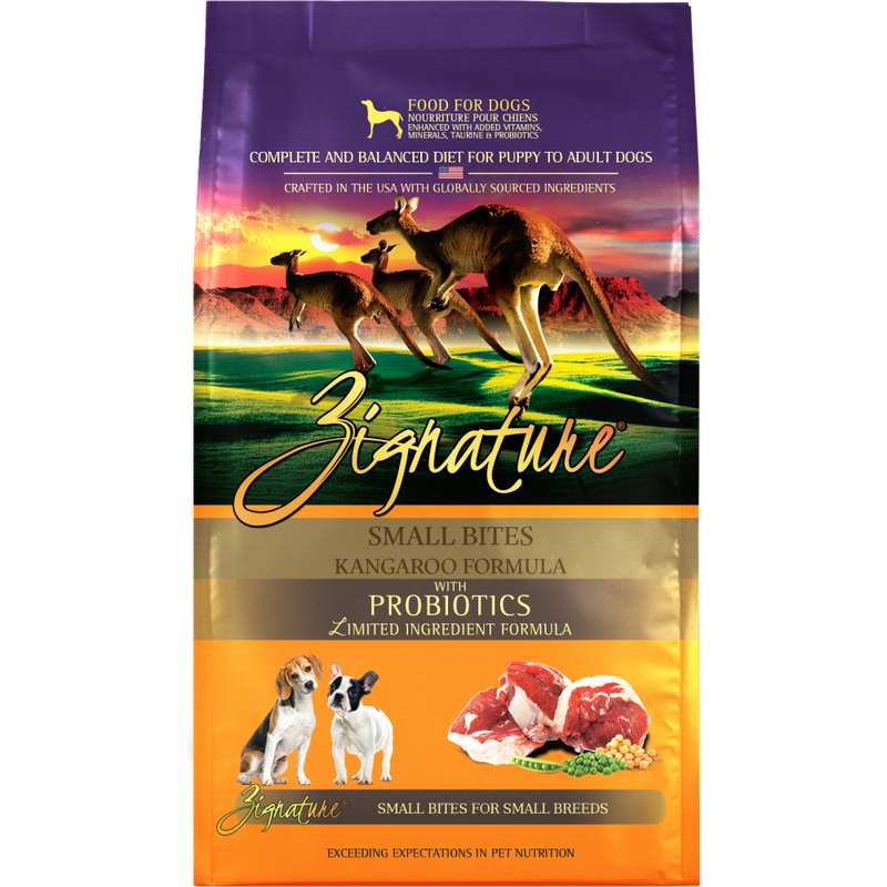 Mud Bay Buy Zignature Limited Ingredient Dry Dog Food Small Bites Kangaroo 4 lb for USD 20.99 MudBay