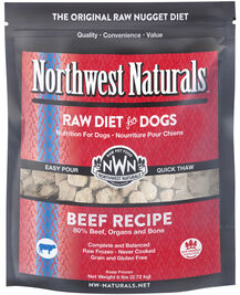 Northwest Naturals Raw Frozen Dog Food, Nuggets, Beef