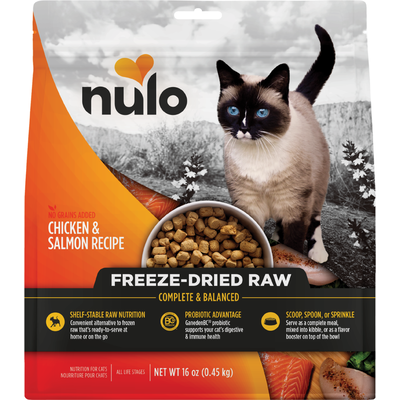Nulo Grain-Free Freeze-Dried Raw Cat Food, Chicken & Salmon