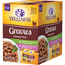 Wellness Healthy Indulgence Gravies Wet Cat Food, Variety Pack, 3-oz, 8-pack