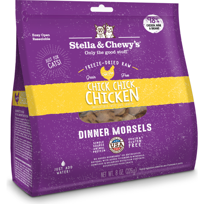 Stella & Chewy's Dinner Morsels Raw Freeze-Dried Cat Food, Chick Chick Chicken, 8-oz image number null