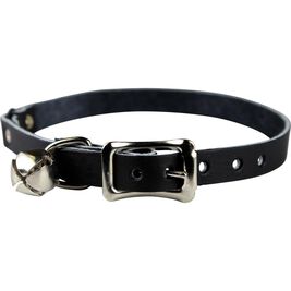 OmniPet Signature Leather Safety Stretch Cat Collar, Black
